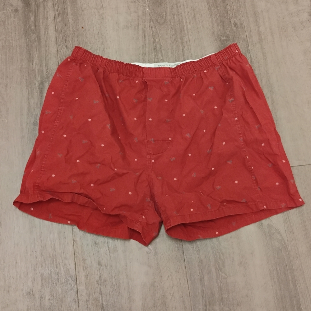 NWOT Banana Republic Mens Mistletoe Print Cotton Boxers XL
